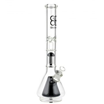 Glasscity Beaker Ice Bong with Showerhead and 6-Arm Tree Perc | Black - Side View 1