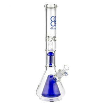 Glasscity Beaker Ice Bong with Showerhead and 6-Arm Tree Perc | Blue - Side View 1