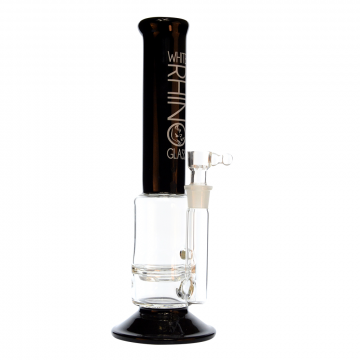 White Rhino Black Series Female Stemless Turbine Disc Perc Bong | 5 mm - Side view 1