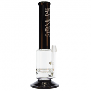 White Rhino Black Series Male Stemless Turbine Disc Perc Bong | 5 mm - Side view 1