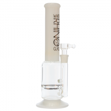 White Rhino White Series Female Stemless Turbine Disc Perc Bong | 5mm - Side view 1