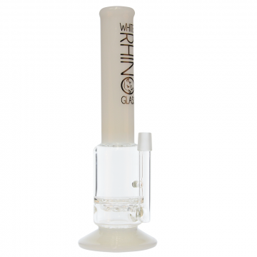 White Rhino White Series Male Stemless Turbine Disc Perc Bong | 5mm - Side view 1