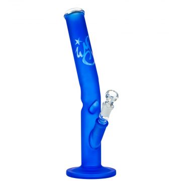 WS TX Burner Colored Glass Ice Bong | Blue - Side View 1