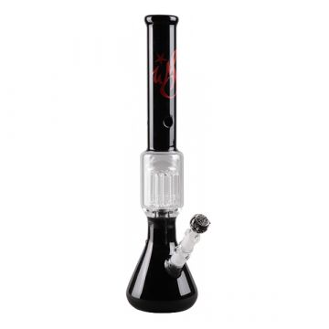 WS - Black Messias 5mm Glass Bong - 12-arm Perc