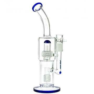 WS Kickflip Double Drum Perc Bong - Blue 