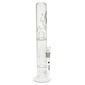 WS - Flowstone Heart Perc Glass Straight Bong