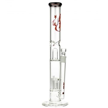 WS 6-arm Organ Perc Glass Straight Bong | Green - Side View 1