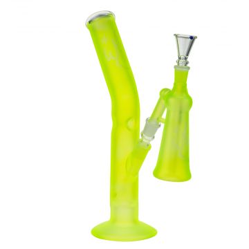 WS Hashtag Turn Neon Ice Bong with Matching Precooler | Yellow - Side view 1