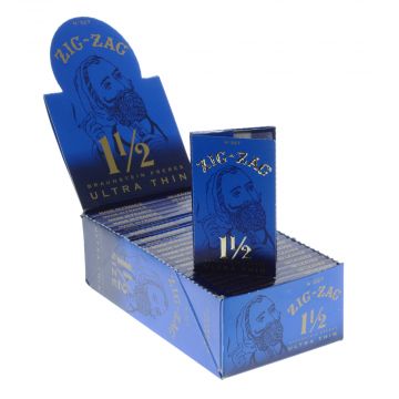 Zig Zag Blue - Ultra Thin 1 1/2 Rolling Papers - Box of 24 Packs 