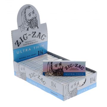 Zig Zag Blue - Ultra Thin 1 1/4 Rolling Papers - Box of 24 Packs