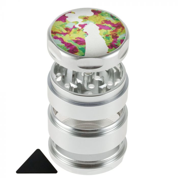 The Beach Bum 4-part Magnetic Aluminum Grinder | Moondog | Silver main product photo
