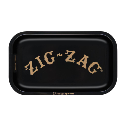 Zig Zag Small Metal Black Rolling Tray