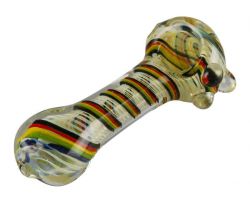 Worked Rasta Spoon Glass Pipe | Side View 1