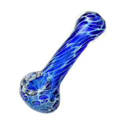 Cellular Blue Glass Spoon Pipe