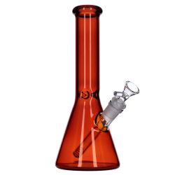 Everyday Essentials Beaker Ice Bong | 10 Inch | Amber | side view 1