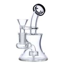 Mini Hourglass Base Bong | 5.5 Inch | Black | side view 1