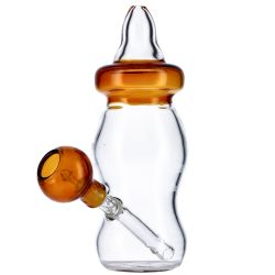 Baby Bottle Dab Rig | Amber | side view 1