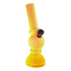 Angled Mini Acrylic Water Pipe with Grinder Base