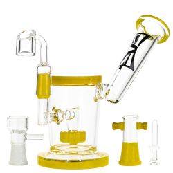 Evolution Dust Devil Sidecar Hybrid Dab Rig with Showerhead Perc | Yellow