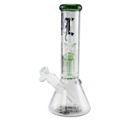 Black Leaf Beaker Base Ice Bong with 8-Arm Tree Perc | Green