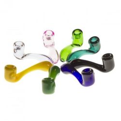 Glass Sherlock Hand Pipe with Screen | All colors