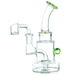 Marble Accented Layer Cake Dab Rig | Green | side view 1