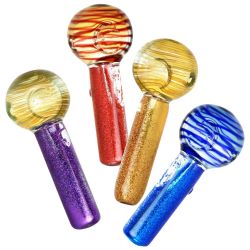 Freezable Glycerin Space Glitter Spoon Pipe | Side View 2