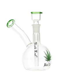 Black Leaf Glass Bubble Base Bubbler with Carb Hole - Side View 1