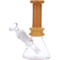 Glass Bubble Base Mini Bong with Colored Neck | 6 Inch | Yellow | View 1