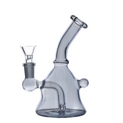 Glass Bell Bubbler with Fixed Downstem | 5.5 Inches | Black | Side view 1