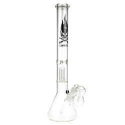 Black Leaf - Flaming Skull Percolator Bong - Clear - Side View 1