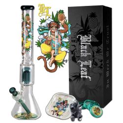 Black Leaf Hanuman Beaker Ice Bong with 10-Arm Tree Perc | Box Set 