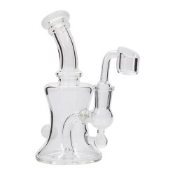 Blue Ball Marble-Studded Dab Rig with Colored Accents | Jade