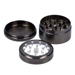 Metal Herb Grinder with Magnetic Window Lid | 3-Part | Seperate 1