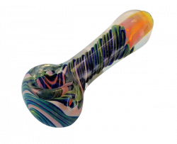 Multicolor Glass Pipe with Twisted Design
