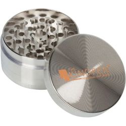 The Kind Pen Aluminum Bi-Level Grinder | Silver | disassembled lid