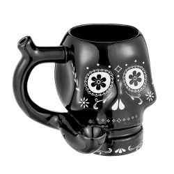 Roast & Toast Sugar Skull Ceramic Pipe Mug | 15oz | Black