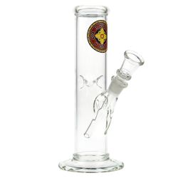 Glass Straight Mini Mandala Ice Bong | 14.5 mm - Side View 1