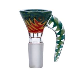 Multi-Colored Glass Bowl with Handle | Male Joint| 14.5mm