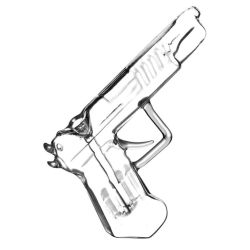 Glass Smoking Gun Bubbler Pipe | 8 Inch