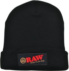 RAW Black Beanie Hat | View 1