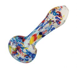 The Paint Splatter Colorful Frit Glass Pipe