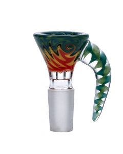 Multi-Colored Glass Bowl with Handle | Male Joint| 14.5mm