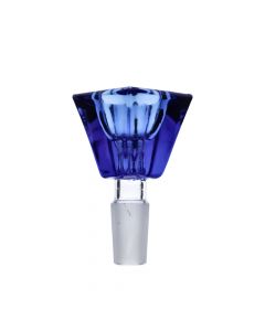 Glass Square Herb Bowl | Male Joint | Blue | 14.5mm